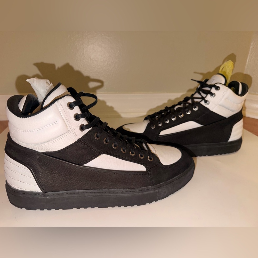 ETQ Amsterdam High 2 Leather Sneakers Black White - Picture 7 of 12